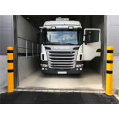 Barrier bollard | Steel tube  152 x 3.2 mm | stationary | for setting in concrete | hot-dip galvanized | total length: 1200 mm | with welded steel cap